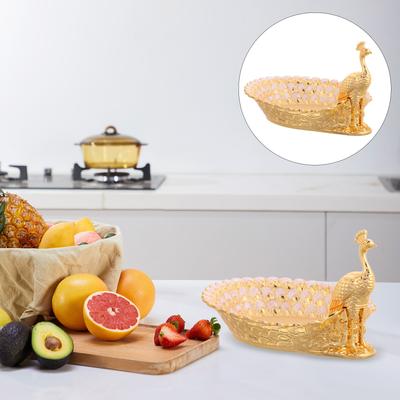 Peacock Theme Metal Tray Elegant Fruit Platter Party Use Delicate Storage Dessert Display Fruit Platter Tray Serving Trays