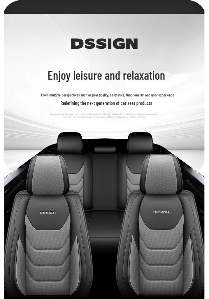 Universal All-Season Five-Seat Leather Car Seat Cover – Full Coverage, Wear-Resistant, Durable, No Removal Needed.