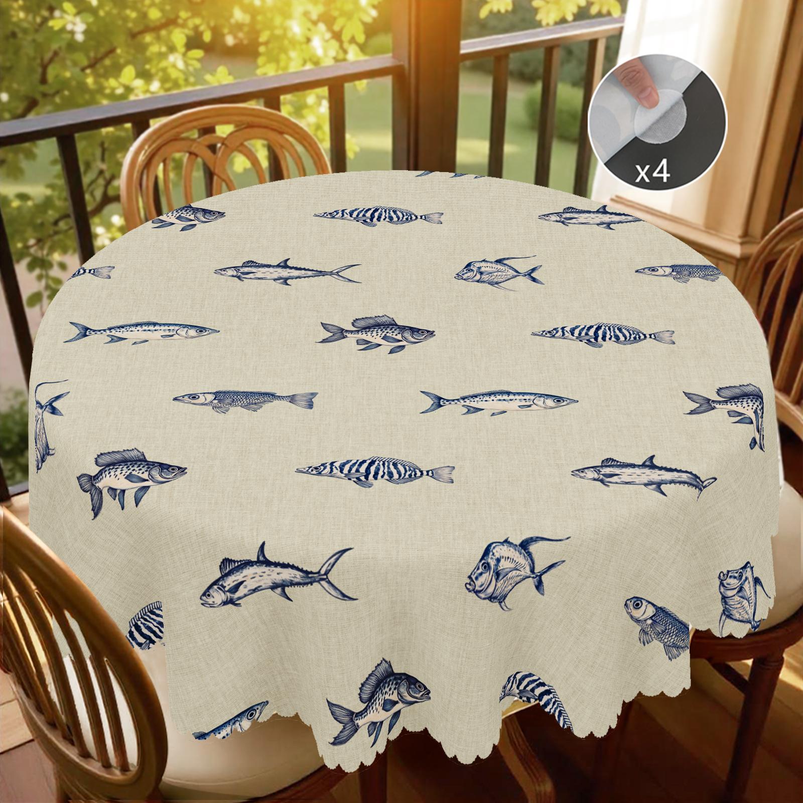 Couronne de fleurs du Jour de l'Indépendance Nappe rectangulaire imperméable Fleur étoile rouge bleue Drapeau USA Housse de table pour dîner cuisine 140x180cm