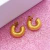 Retro Y2K Gold-Plated Stainless Steel Earrings - European & American Light Luxury Titanium Trend.