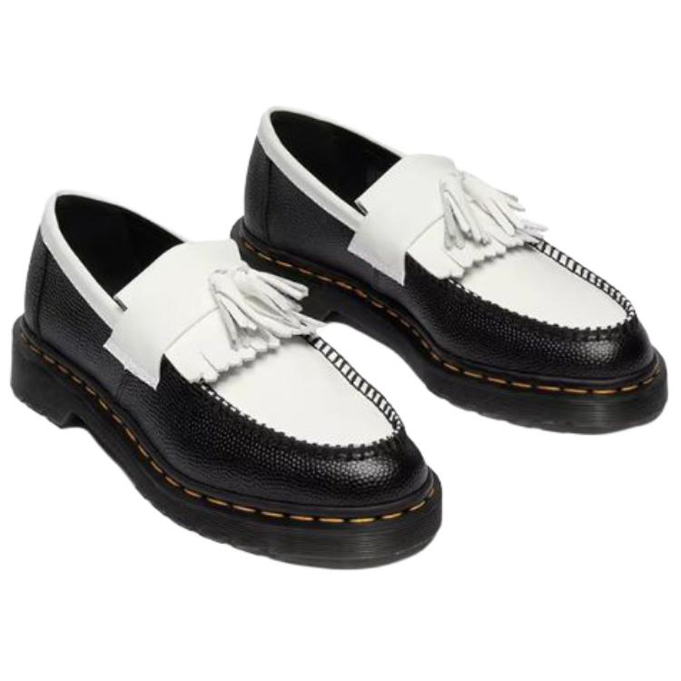 Dr. Martens Adrian BW Leather Versatile Vintage Originals Loafers Unisex loafers Black White 42981001