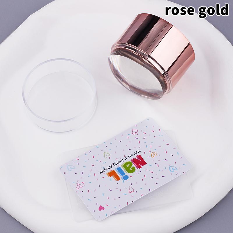 French Nail Art Stamper With A Nail Scraper Silicone Clear Head Nail Mold Stamping Template For Diy Manicure