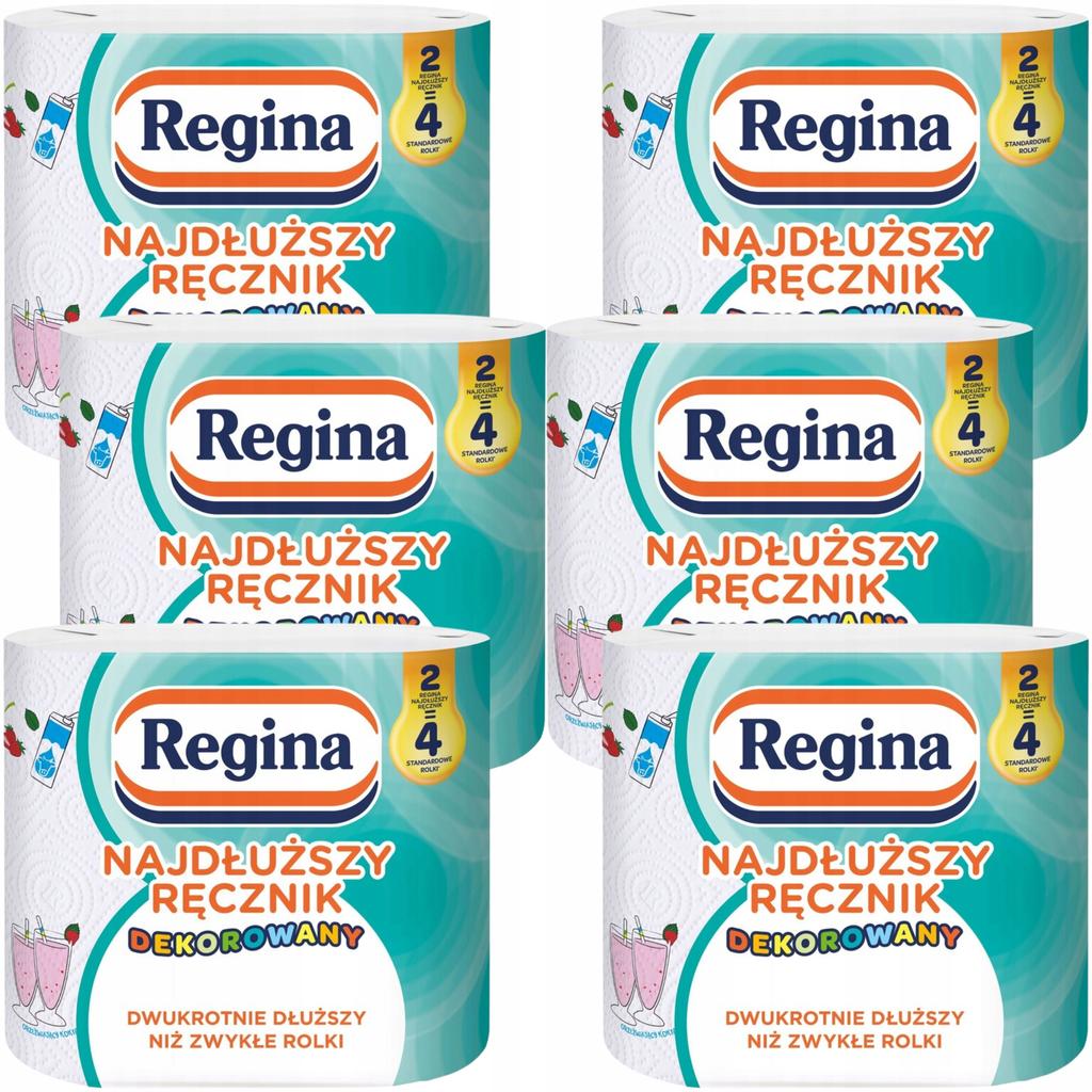 Regina Longest Kitchen Paper Towel Decorated 2 Rolls 1 Pc