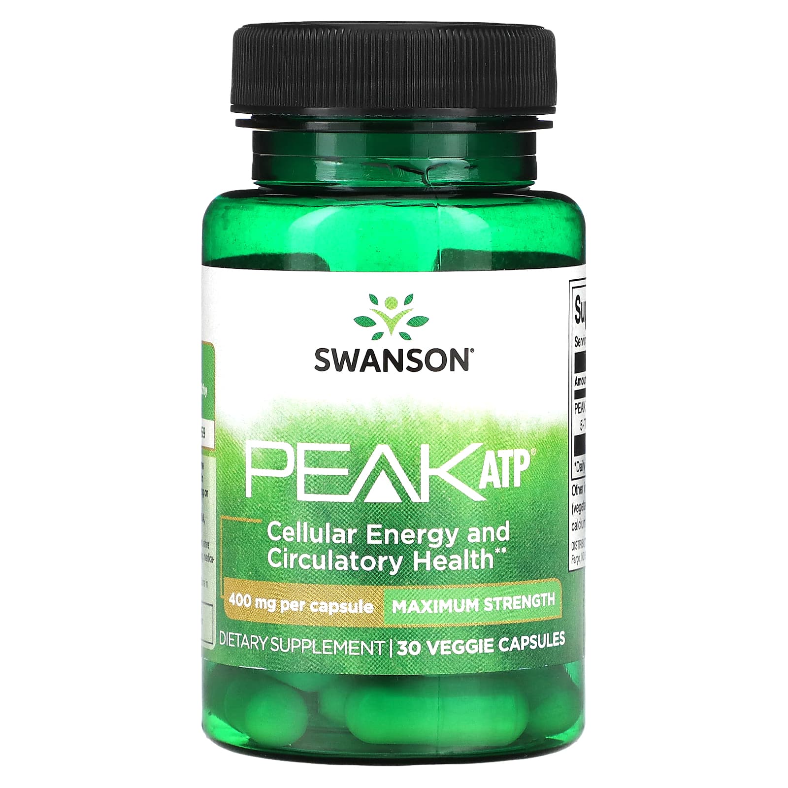 

Peak Atp, Maximum Strength, 400Mg, 30 Veggie Caps