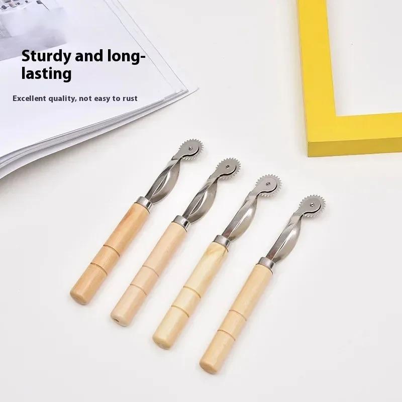 New 1Pcs Stainless Steel Leather Overstitch Wheel Space Paper Perforating Tool Tailor Stitch Marker Gear Roulette Patchwork Tool