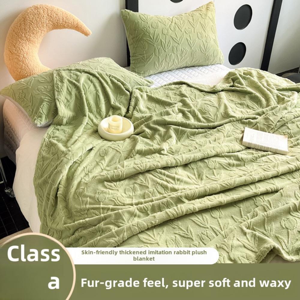 Manta para dormir de terciopelo de conejo de imitación