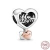 925 Sterling Sølv Hjerte & Mamma Dangle Dream Catcher Charm Fit OriginalNew Armbånd DIY Smykker For Dame Armbånd DiyBeads