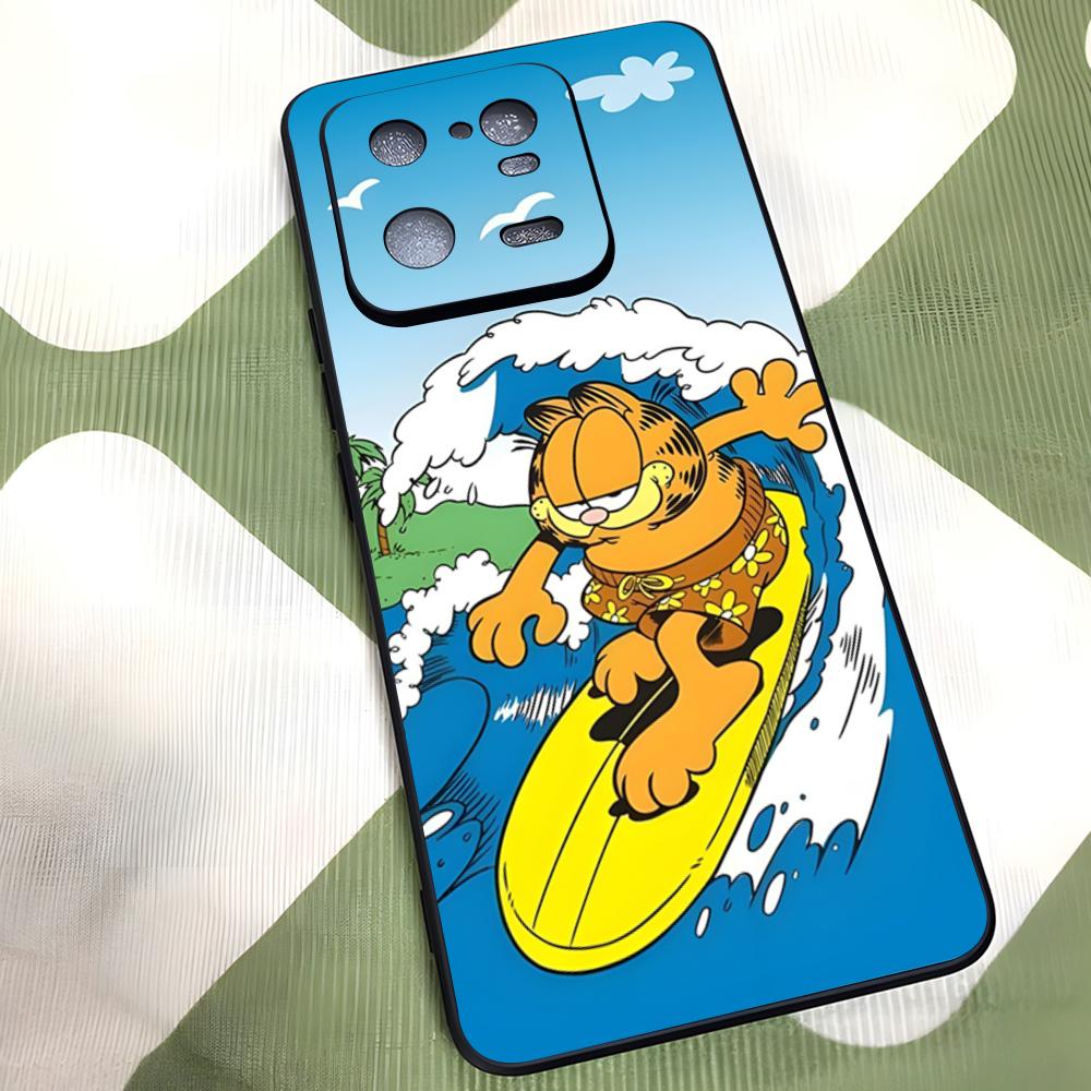 Cute Cat G-GarfieldeS Phone Case For Xiaomi 15 14 13 12 11 T Lite Ultra Redmi Note 14 13 Pro ProPlus 12 10 C 5G Silicone Cover