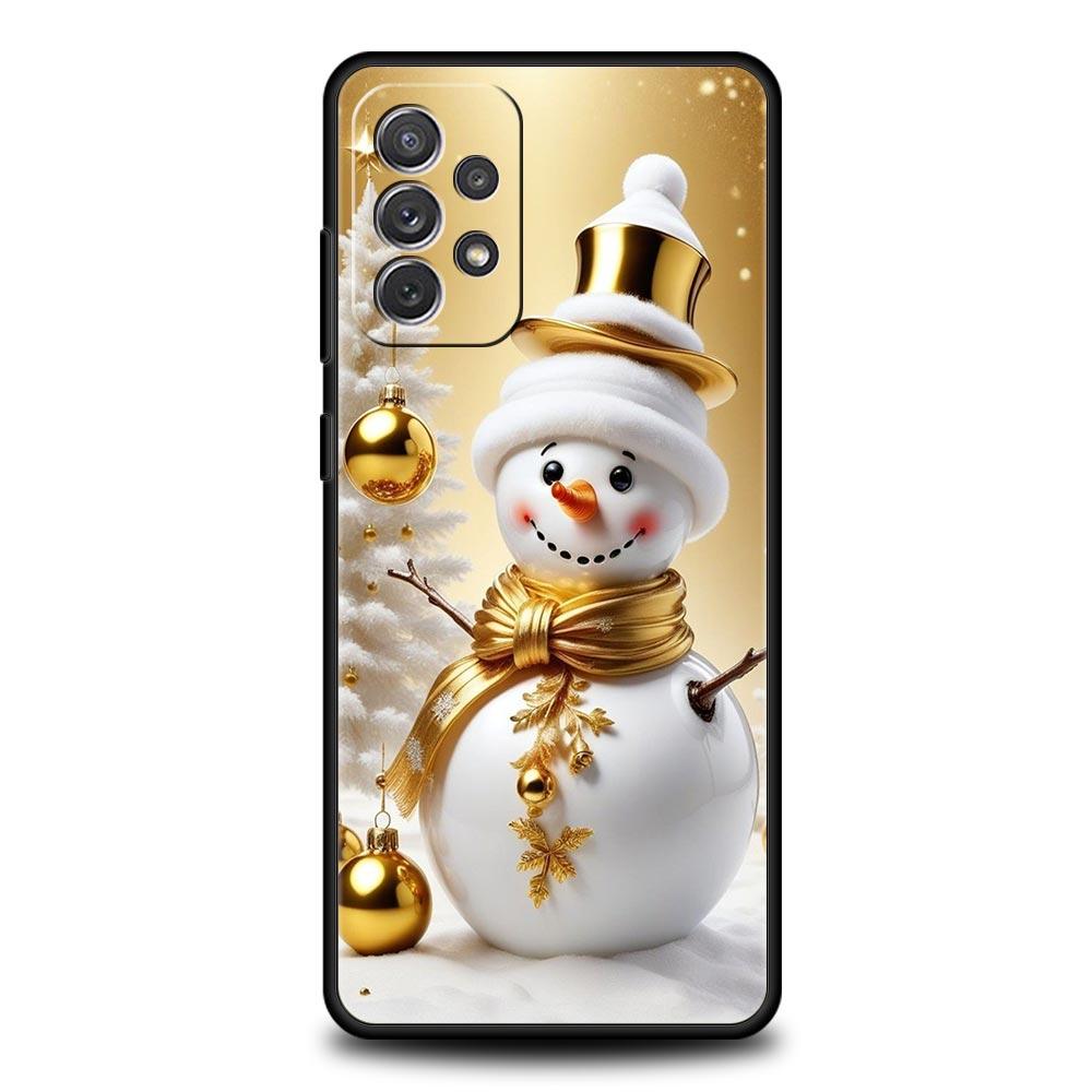 Christmas Snowman Phone Case for Samsung Galaxy A55 A35 A17 A07 A15 A13 A25 A51 A71 A72 A73 A32 A52 A52S A41 5G Soft TPU Shell