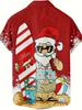 Santa Claus Vacation Retro Pattern 3D Print Men'S Fashion Casual Shirt Individual Hip-Hop Rock Street Hawaiian Shirt