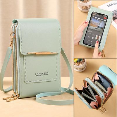 Frauen Umhängetaschen Umhängetaschen Geldbörsen Touchscreen Handy Geldbörse Weiche Lederband Handtasche für Weibliche Luxus Messenger Taschen