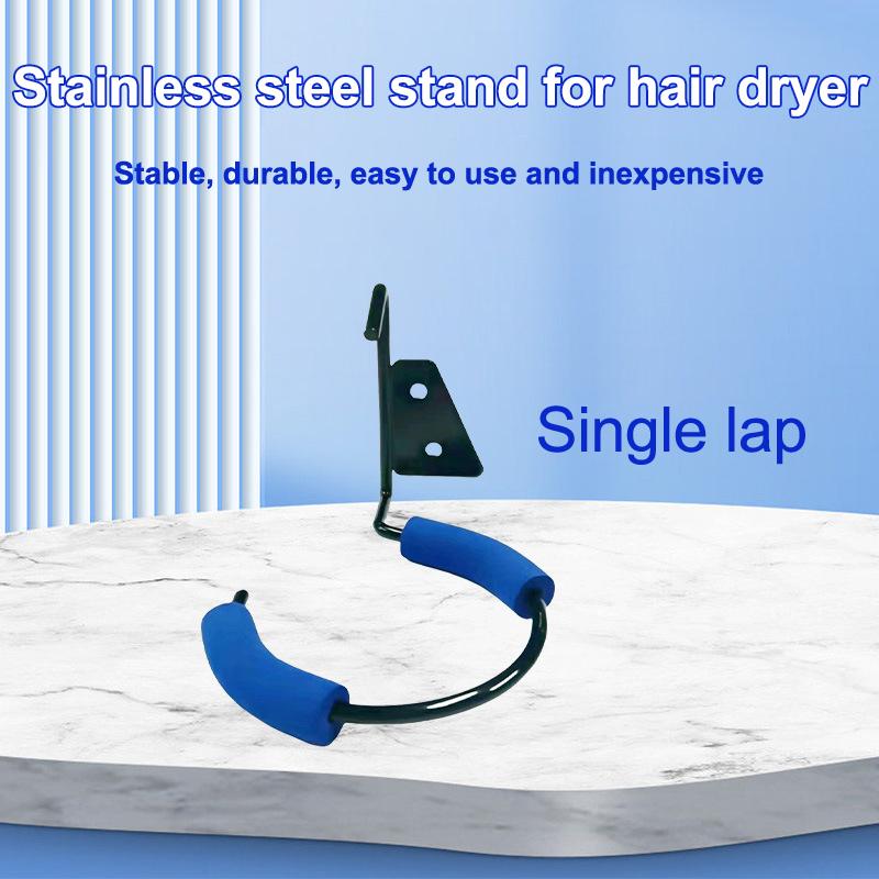 Hair Dryer Holder Iron Wall Mounted Organizer Drilling Stand Holder Rack Bathroom Shelf Storage Bathroom Accessory Wall Shelf