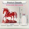 2D Flat Elegant Crystal Horse Statue Home Decoration Retro Style Animal Theme Decoration Logo and Plaque,for Office, Bedroom, Dining Room, Bathroom
