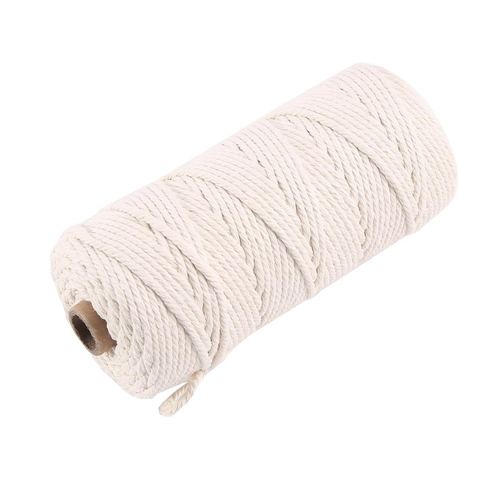 A34R Makramee-Schnur Natürliches Baumwollseil 3 mm Mit Holzring Holzstab Für DIY-Beißring Makramee-Set Wandbehang Pflanzenaufhänger
