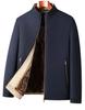 Winter-Graphit-Samt-Stehkragenjacke für Herren - Business-Casual-Stil für mittleres und älteres Alter