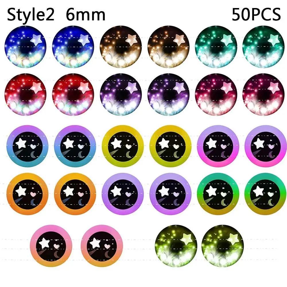 25Pairs 6/8/10mm Doll Glass Eye Round Dragon Cat Eyes In Pairs Flatback Cabochons Decoration Keychain DIY Accessories