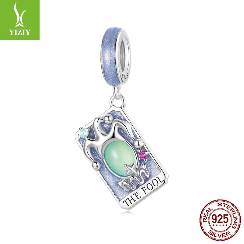 Vintage Wind Tarot Bricolaj Accesorii Pandantiv Transfrontalier Mistic Argint S925 Stea și Lună Mărgele Energetice