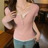 Fake Two-piece Front Shoulder Short-sleeved T-shirt Women's Summer New Slim-fitting and Thin Sweet Spice Girl Short T-shirt Top Ins