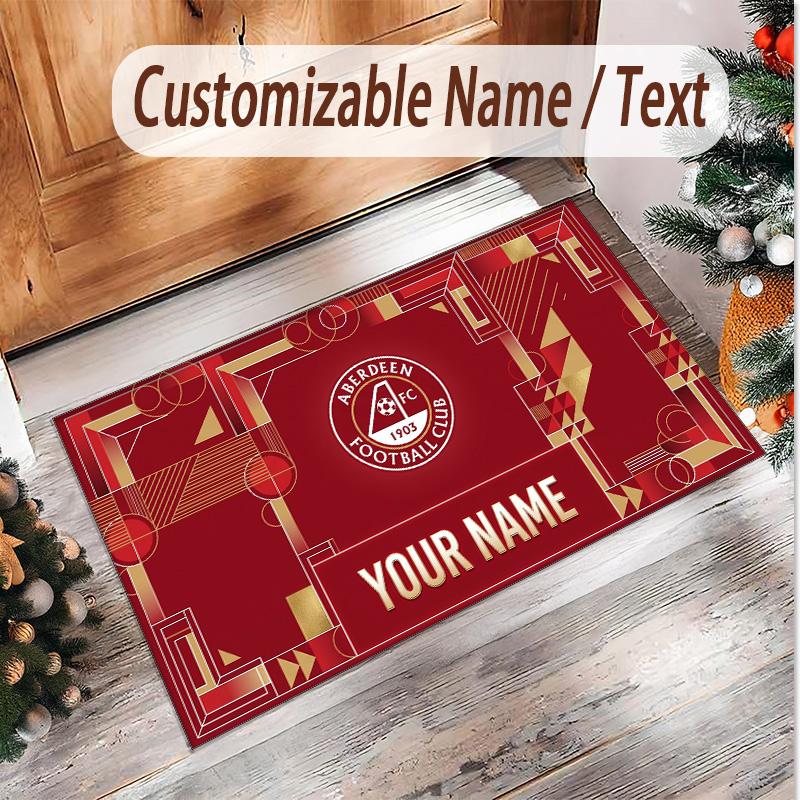 Personalized Crystal Velvet Carpet Aberdeen FC Pattern Non Slip Floor Rug