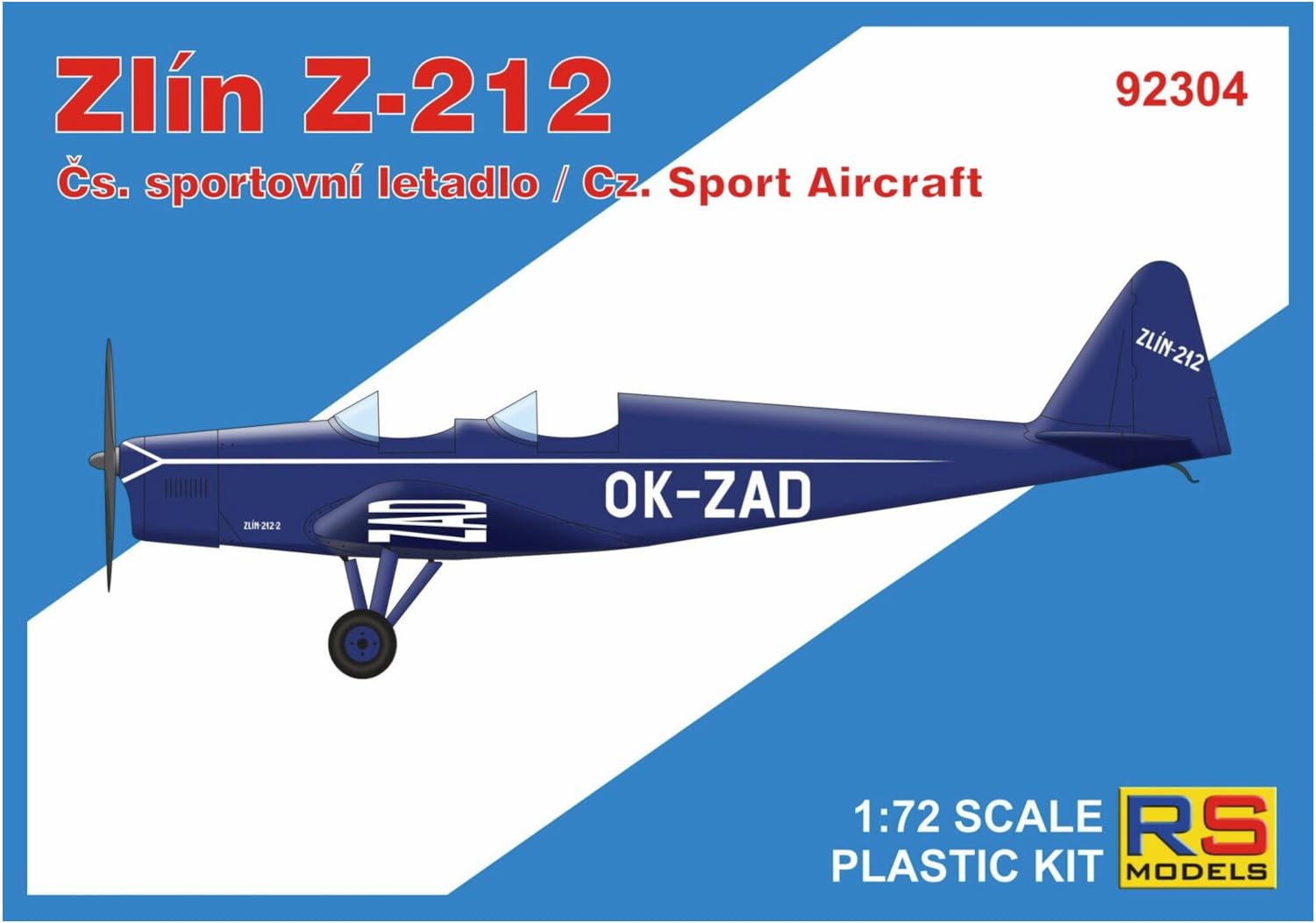 

RS Model Zlin Plastic Model Kit 92304 1/72 Z-212 (Airplane)