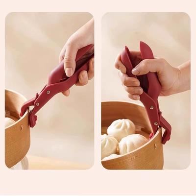 Bandeja de Silicone Tigela Pegador Pinça de Prato Pinça de Levantamento Prato Quente Antiderrapante Pinça Anti-queimadura Para Pegar Utensílios de Cozinha Gadgets