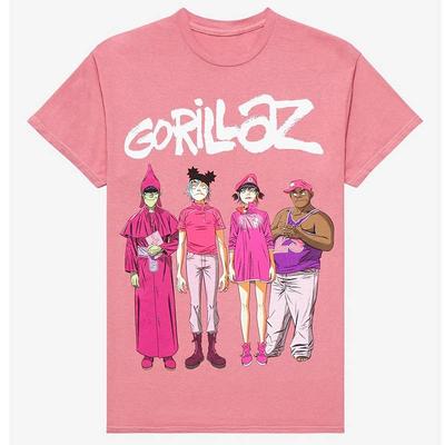 Hot British Virtual Band Gorillaz Street Kids  American Retro Oversized High Street Vintage Tshirt
