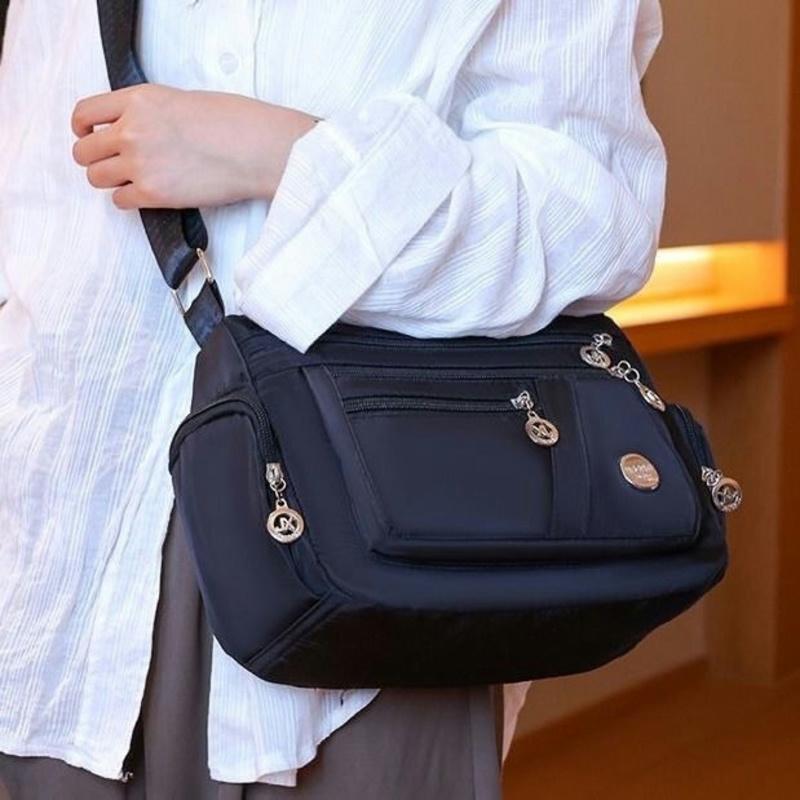 Bolso de nailon impermeable para mujer, tipo mensajero, cruzado, de gran capacidad, para viaje, informal, de alta calidad