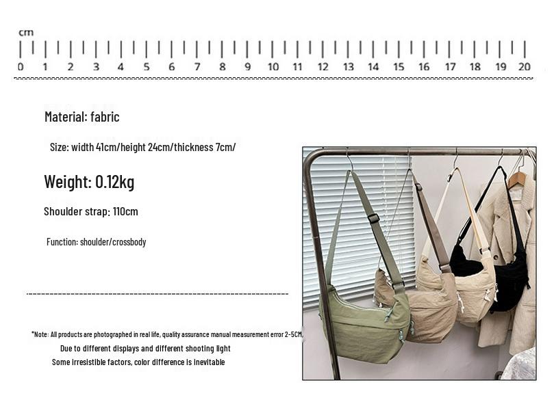 Japanese-Style Nylon Dumpling Bag - Large Capacity Youth Trend Crossbody and Shoulder Bag