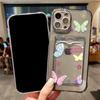 Držák karty Pouzdro na telefon pro iPhone 13 Pouzdro iPhone XS 15 14 Pro 11 12 Pro Max XR X 7 8 15 Plus SE 2020 Transparent Butterfly Cover