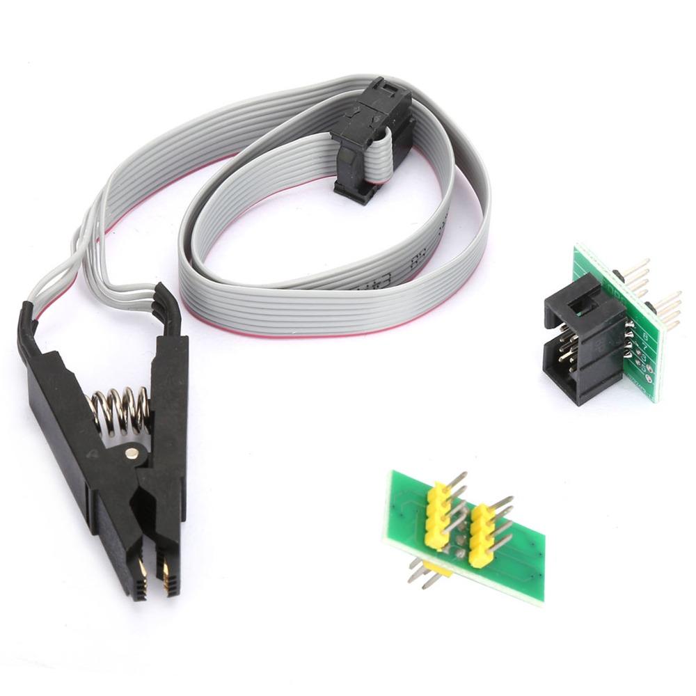 with 2 Adapter Board Flash Chip IC Test Clip Adapter SOIC 8 / SOP8 Clip for BIOS/24/25/93 Flash Chip IC Test Clip Adapter