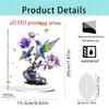 Purple flowers, flowers, birds, home decor, desktop decoration ornaments. Acrylic 2D creative ornament. Gifts for family members