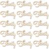 Amosfun 2x1.1'' Wedding Wooden Cutouts Mini Family Wooden Slices Embellishments for DIY Craft Decorations 15pcs