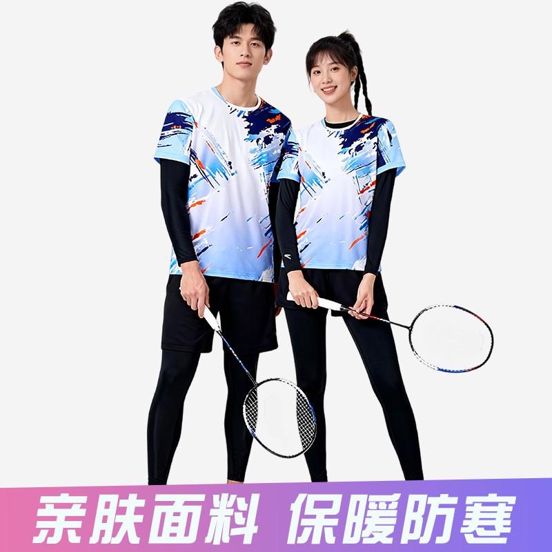 Quick-Dry Breathable Badminton Shirt Shorts Set Men Women Tennis Volleyball Training Sportswear