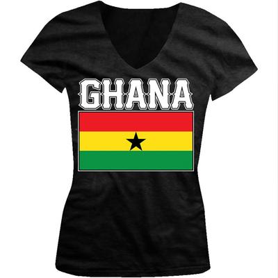 Ghanaian Country Flag Pride Nationality Ghana Juniors V Neck Unisex T-shirt
