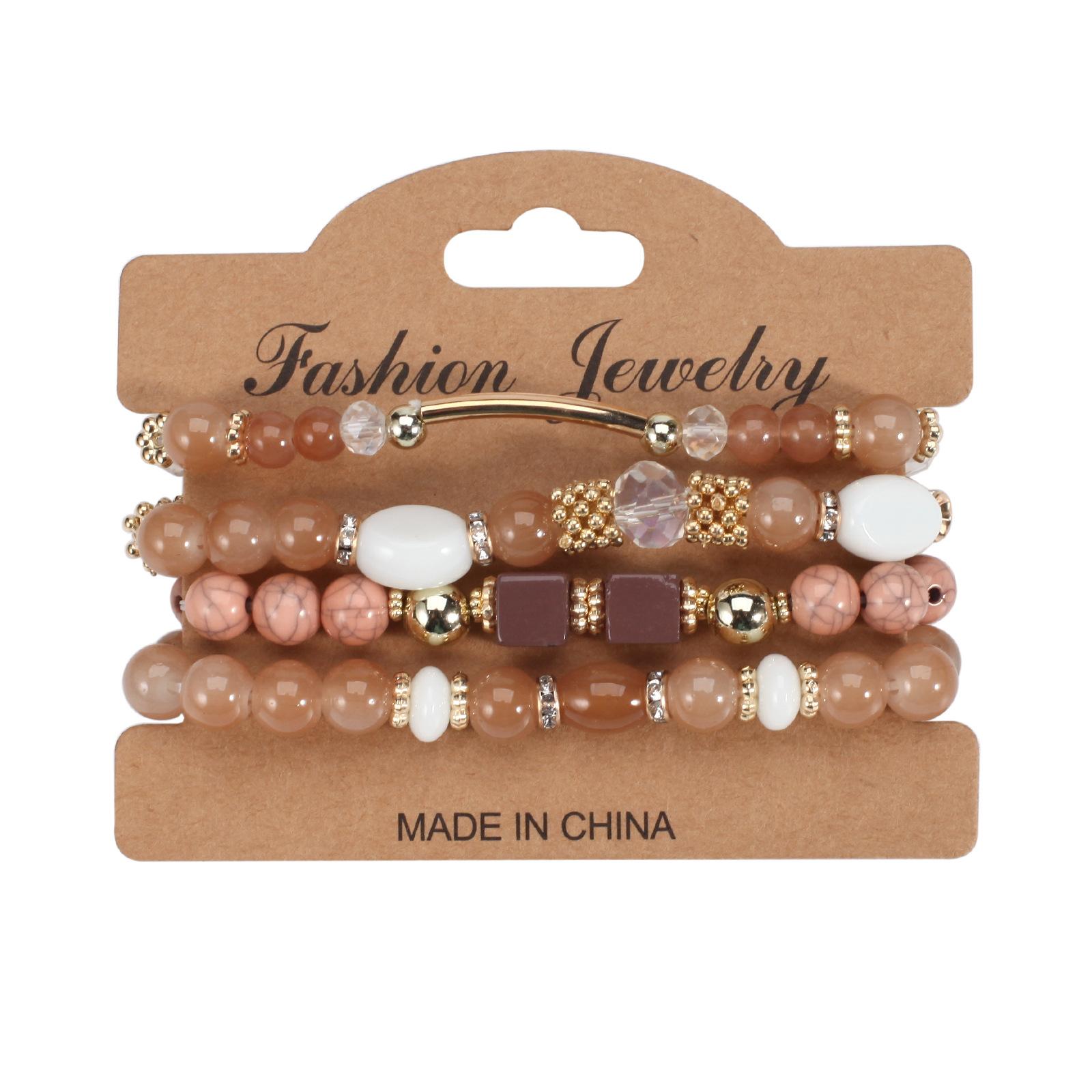 

JYL TS Bracelet Bohemian Tree Of Life Shell Beads Nurtures Growth HY-2827-4 coffee color арлекін