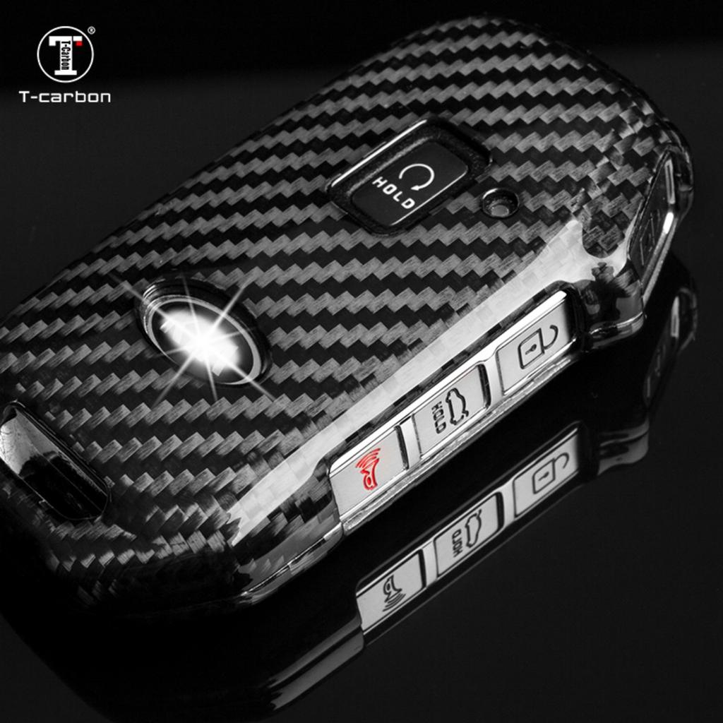 T-Carbon Carbon Fiber Car Key Case Cover For Kia Sportage  Ray Sorento Soul Telluride Cerato  K5 K8  Accessories