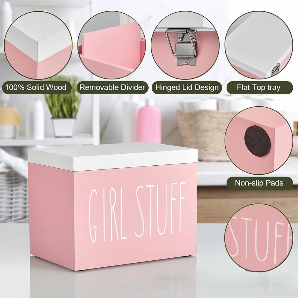 Rustikale Holz Badezimmer Aufbewahrungsbox Tamponhalter Für Frauen Periode Organizer Hygieneartikel Aufbewahrungsbox