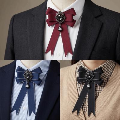 Rhinestone Bow Tie Brooch Retro Bow Tie Fashionable Neckties Formal Occasions