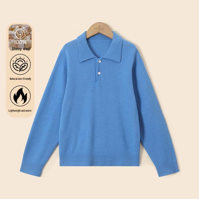 Kids' Winter Polo Neck 100% Wool Sweater