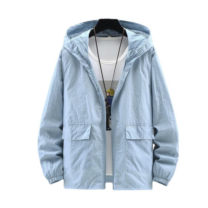 Black Summer Thin Hooded Lightweight Couples Jacket Sun-proof Fishing Men's Clothing Quick Dry Coat Outfits Oversize 7XL