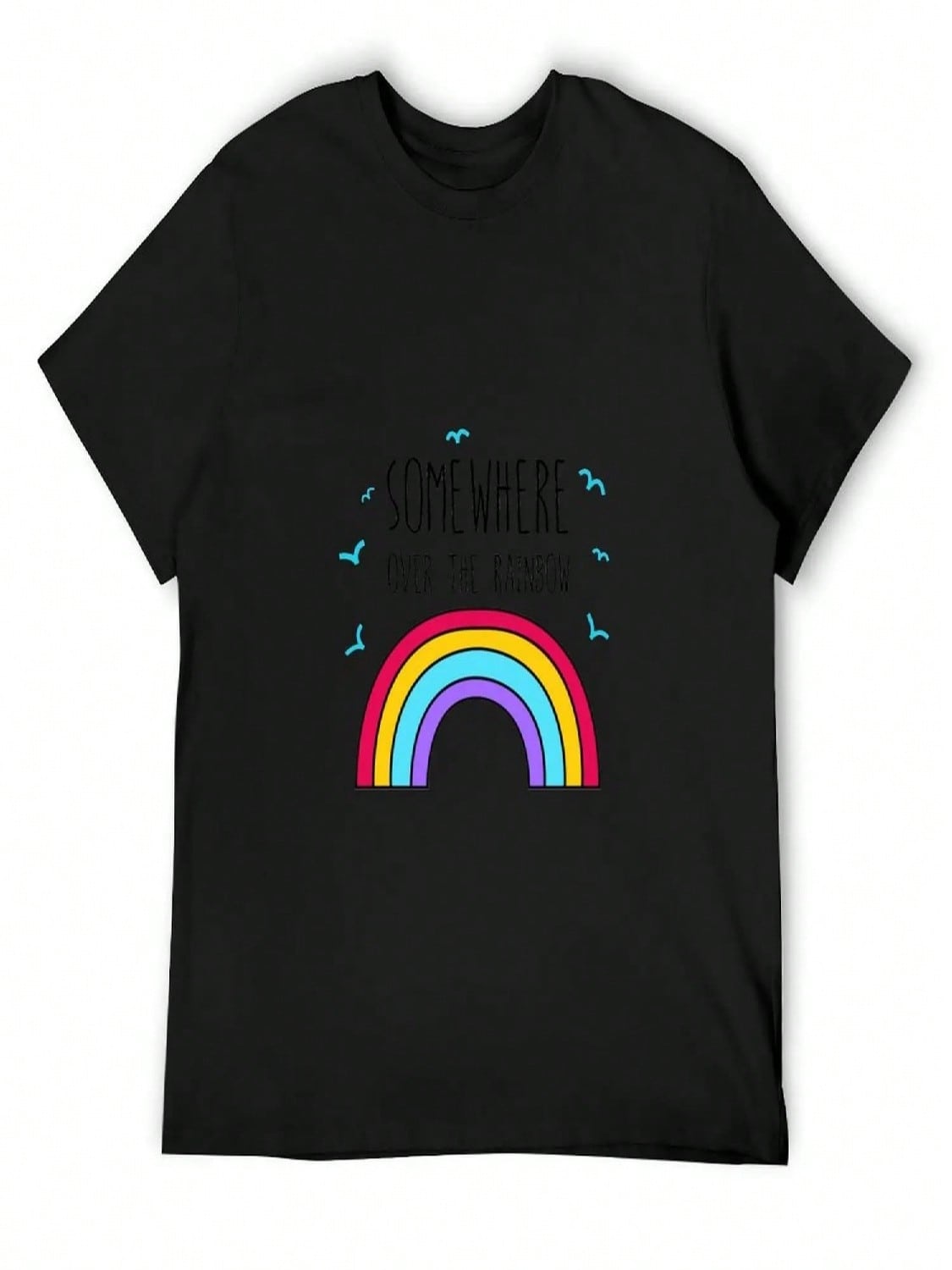 Somewhere Over The Rainbow T-Shirt Custom T Shirt Graphic Shirts unisex T Shirts S разноцветный