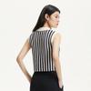 Veromoda 2025 Color-Block Striped Lapel Knitted Vest