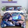 3pcs Genshin Impact Wanderer2 Design Cover Set - HD Printed Bedding with 1 Cover and 2 Pillowcases - Perfect for Home and Dorm Decor