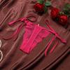 Adjustable Waist Strap Bow Lace Flower Transparent Briefs Low Waist Romantic T Panties  Gift