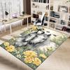 1PC Horses Flowers Non-Slip Floor Carpet Compatible for Office&Living Room&Dining room - Flat-Weave Machine- Soft & Pattern-E240