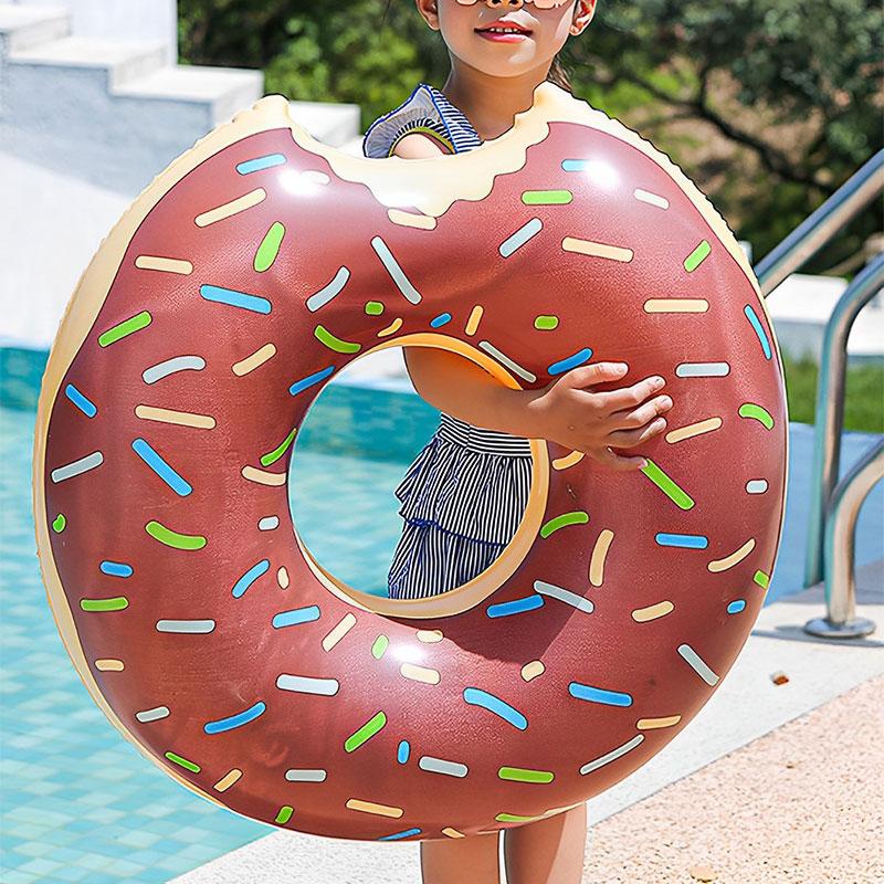 Inflatable Donut Swimming Ring Giant Pool Float Toy Swimming Pool Float Bathing Pool Toy Party Decoration Bar Coasters