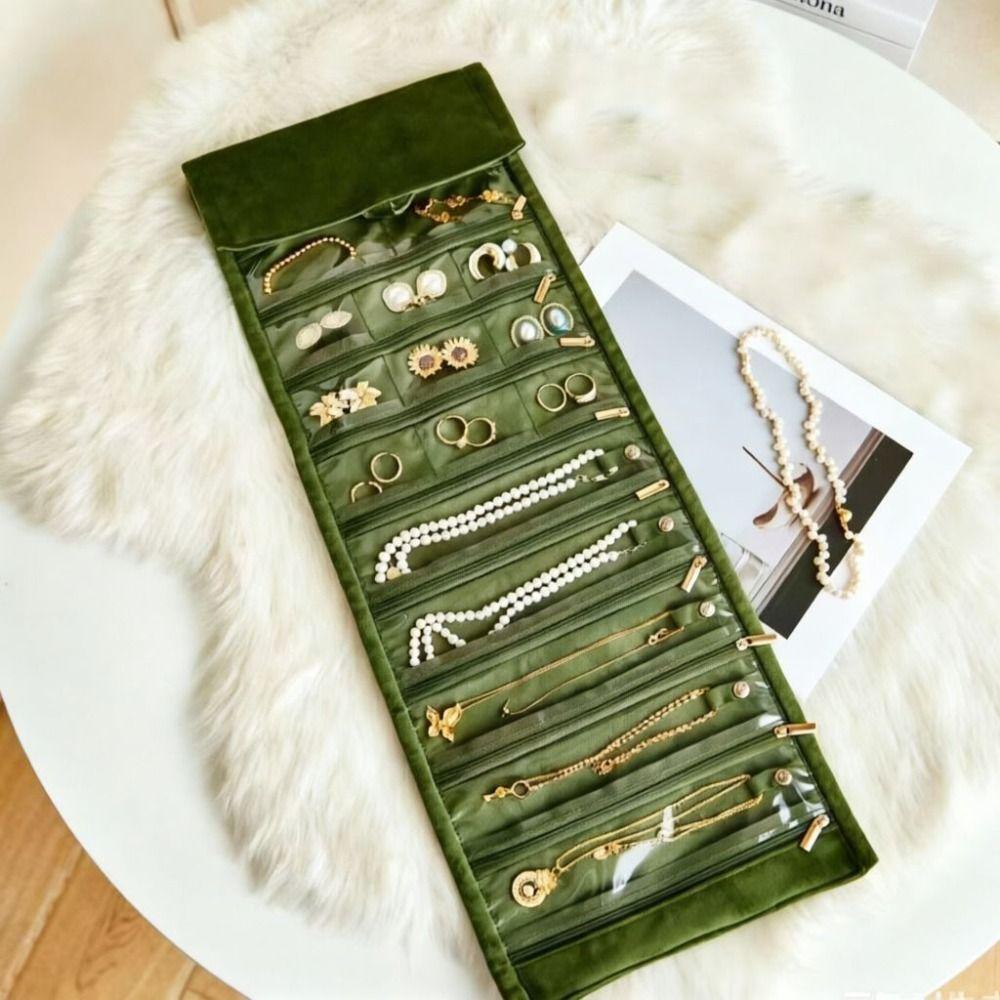 Multi-pocket Bracelet Display Pouch PVC Jewelry Organizer  for Watch Pendant Rings Earring