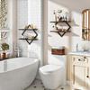 Modern Geometric Iron Art Wall Shelf With Multilayer Storage For Office And Bathroom