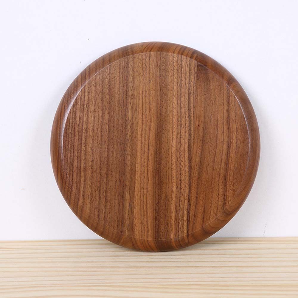 Wooden Dish Holder Dinnerware Beech Snack Dessert Plates Tableware Serving Tray Dinner Plate