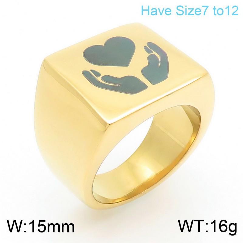 Geometrischer runder Titanstahlring mit graviertem Logo - Polierter Edelstahl für Männer & Frauen, Kalter Stil